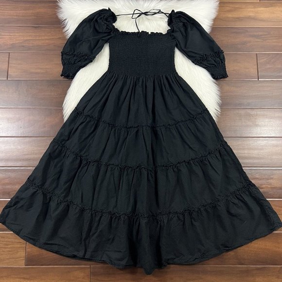 Hill House Dresses & Skirts - Hill House Women's Size XS Black Swiss Dot Nesli Nap Midi Dress